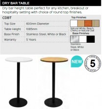 Dry Bar Table Range And Specifications